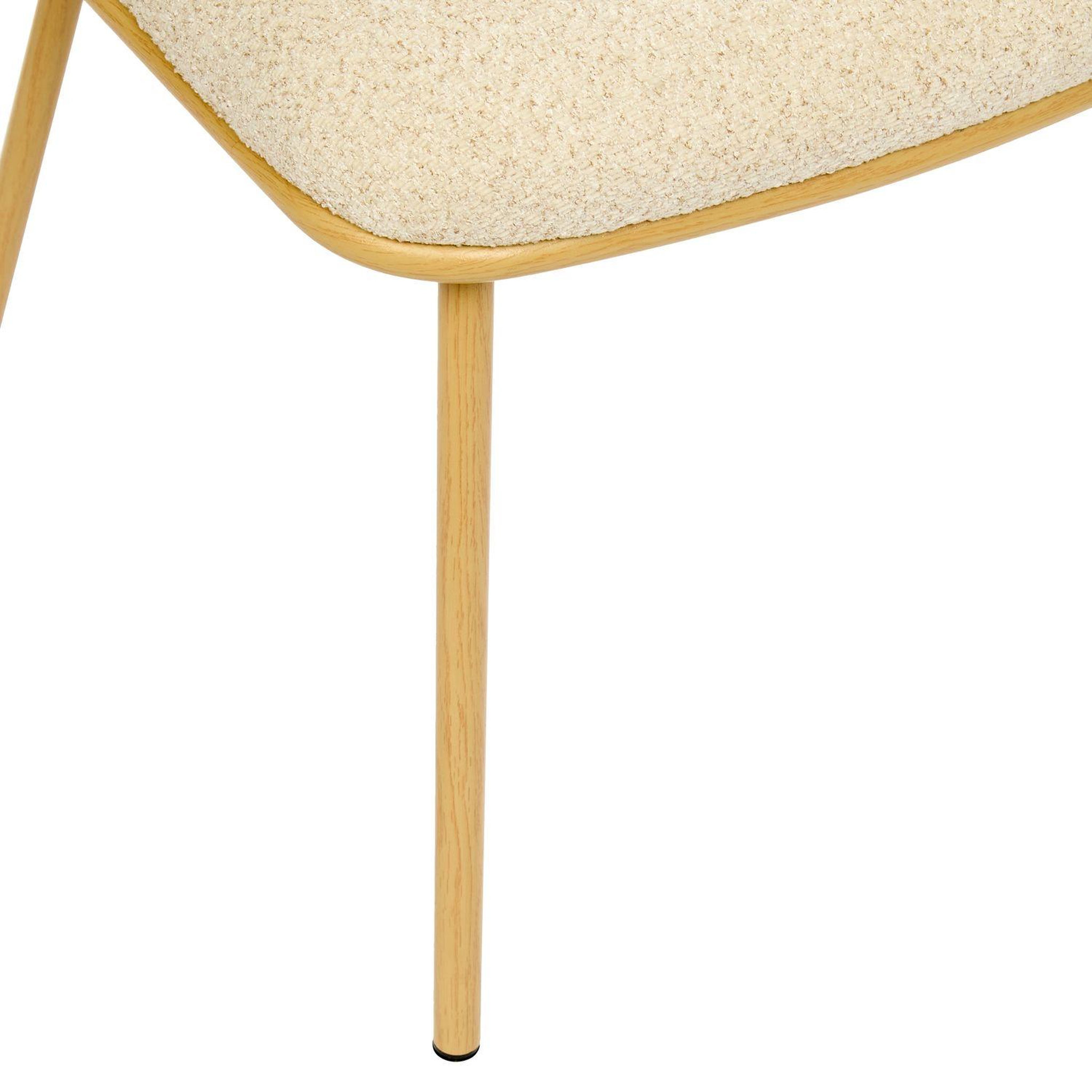 Voir la diapositive 4 : TOILINUX Lot de 2 chaises en tissu chenille et pieds métal alba