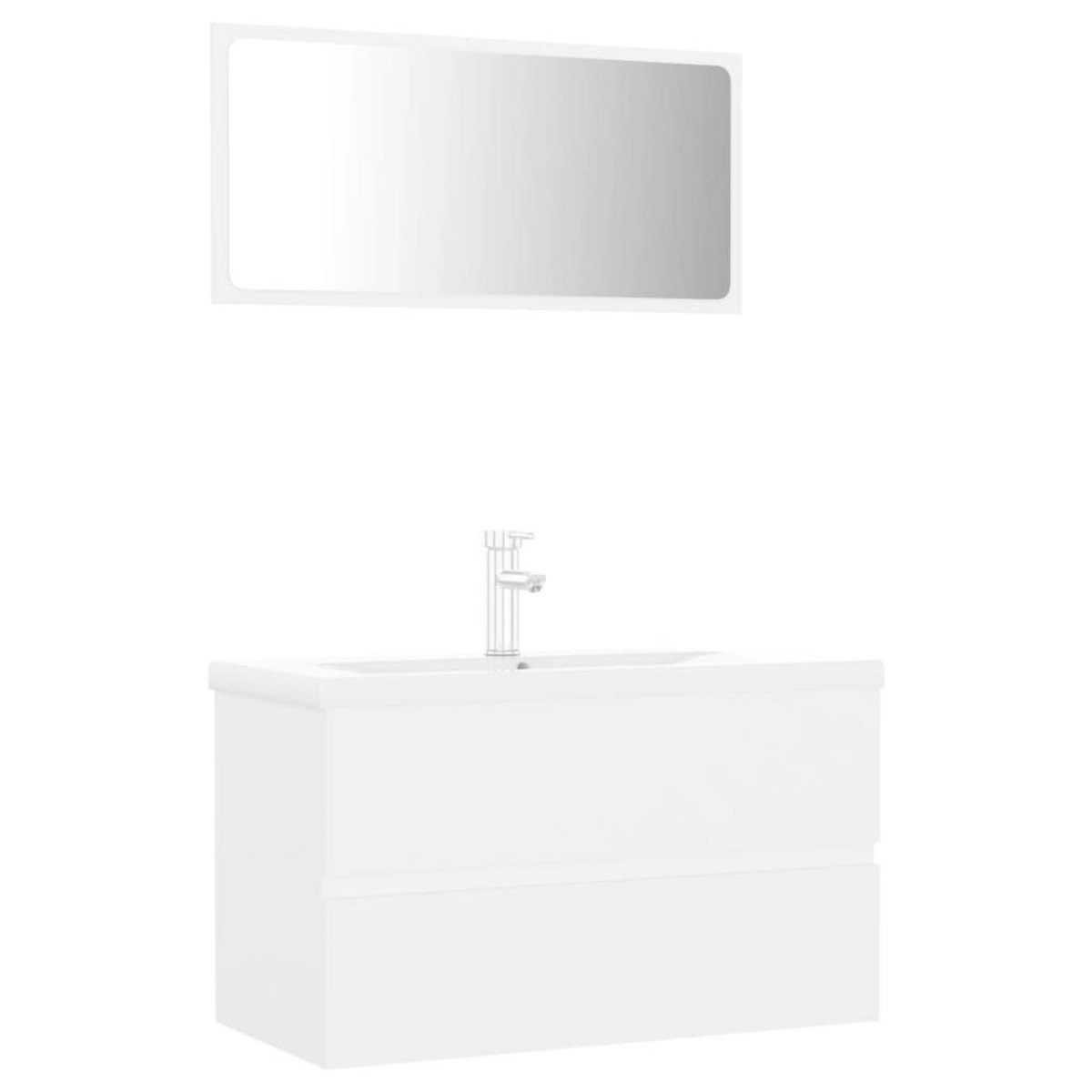 VIDAXL Meubles de salle de bain blanc bois d'ingenierie