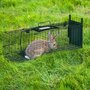 OUTSUNNY Piège de capture pour petits animaux type lapin rat - entrée, poignée - dim. 60L x 18l x 20H cm - métal vert