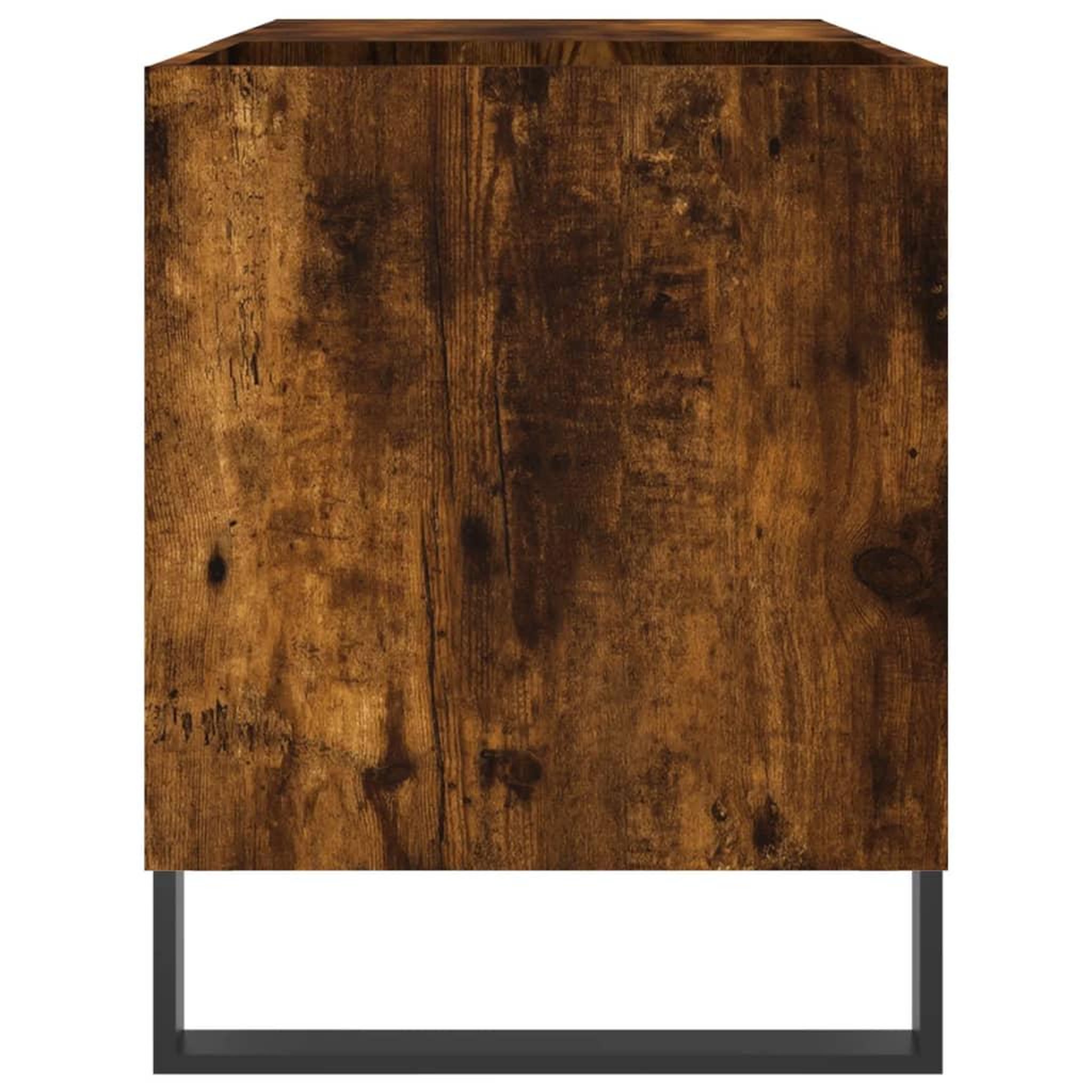 Voir la diapositive 5 : VIDAXL Armoire a disques chene fume 85x38x48 cm bois d'ingenierie