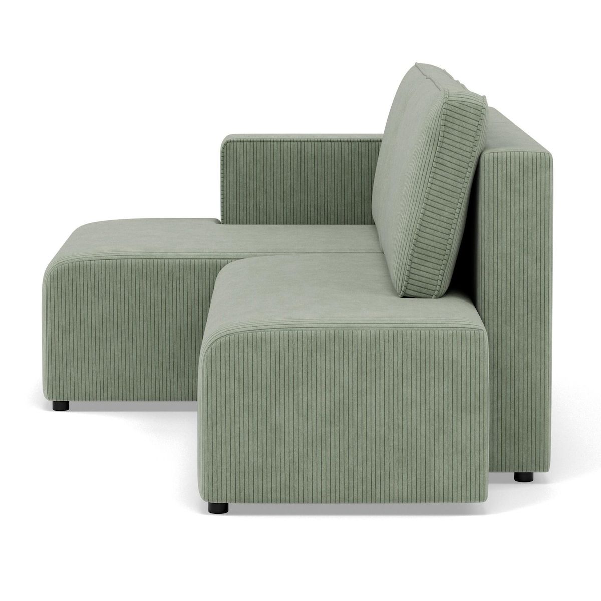 BEST MOBILIER Topaze - canapé d'angle gauche 4 places convertible avec coffre en velours côtelé