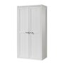 Vipack Lit 90x200 - Chevet 2 tiroirs - Armoire 2 portes - Bureau et Bibliothèque Lewis - Blanc