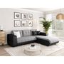 Voir la diapositive 1 : Canapé d'angle droit convertible CLELIA, 4 places, tissu microfibre gris PU blanc ou noir