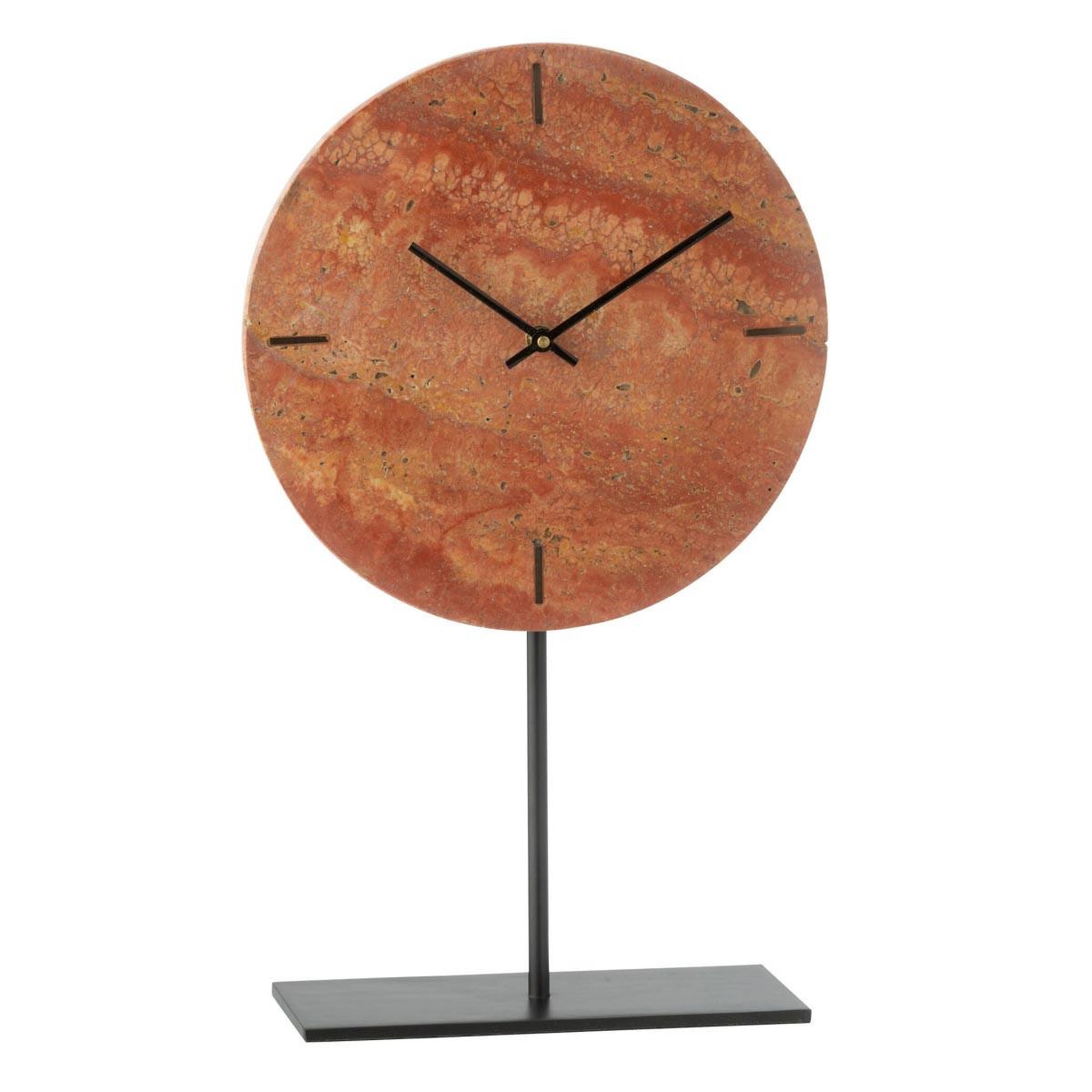 J-LINE Horloge murale en marbre  eula  44cm terracotta