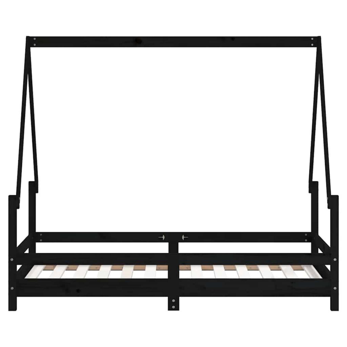 VIDAXL Cadre de lit pour enfant noir 80x160 cm bois de pin massif