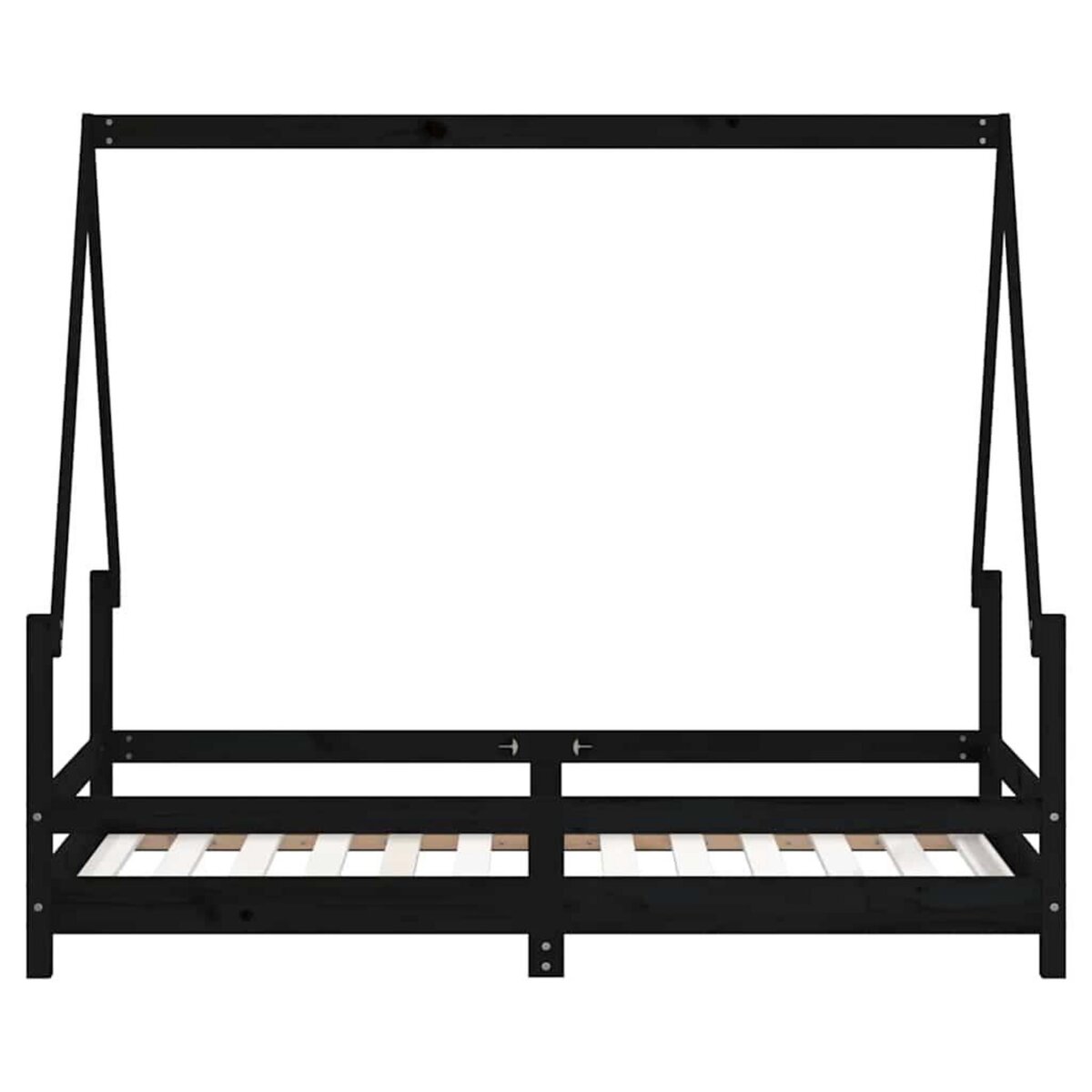 VIDAXL Cadre de lit pour enfant noir 80x160 cm bois de pin massif