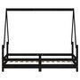 Voir la diapositive 4 : VIDAXL Cadre de lit pour enfant noir 80x160 cm bois de pin massif