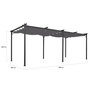 Voir la diapositive 6 : ID MARKET Pergola toit rétractable 6 pieds 3x6 M tonnelle gris anthracite