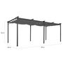 Voir la diapositive 6 : ID MARKET Pergola toit rétractable 6 pieds 3x6 M tonnelle gris anthracite