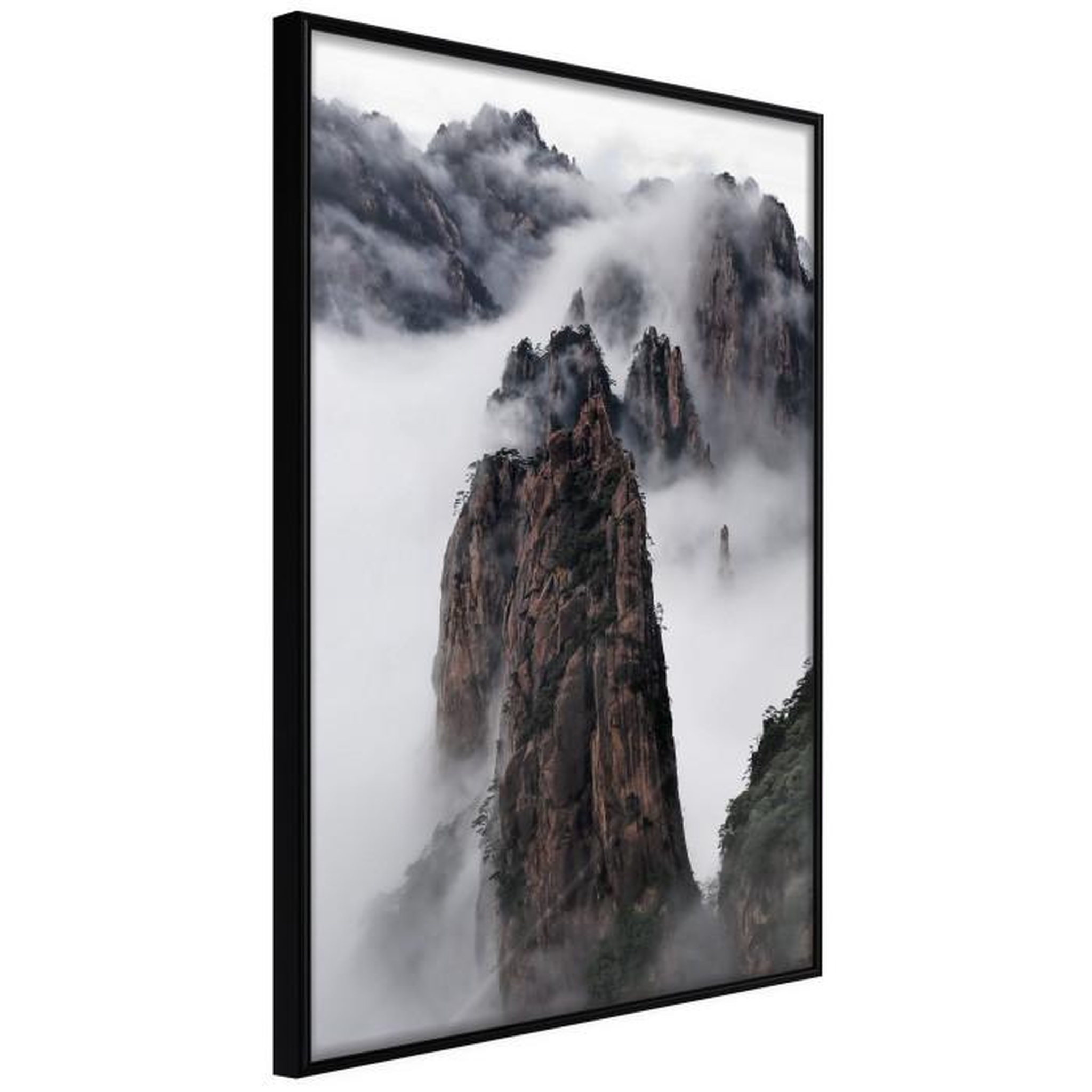 Paris Prix Affiche Murale Encadrée  Clouds Pierced by Mountain Peaks. Coloris disponibles : Jaune, Noir
