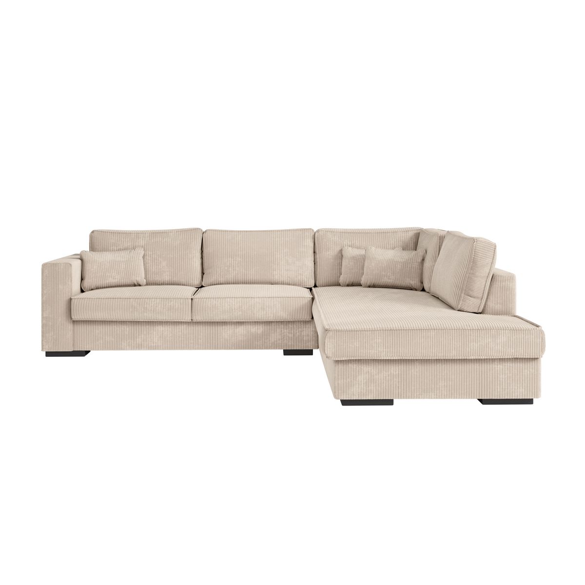 Canapé d'angle droit 4 places velours cotelé PENELOPE