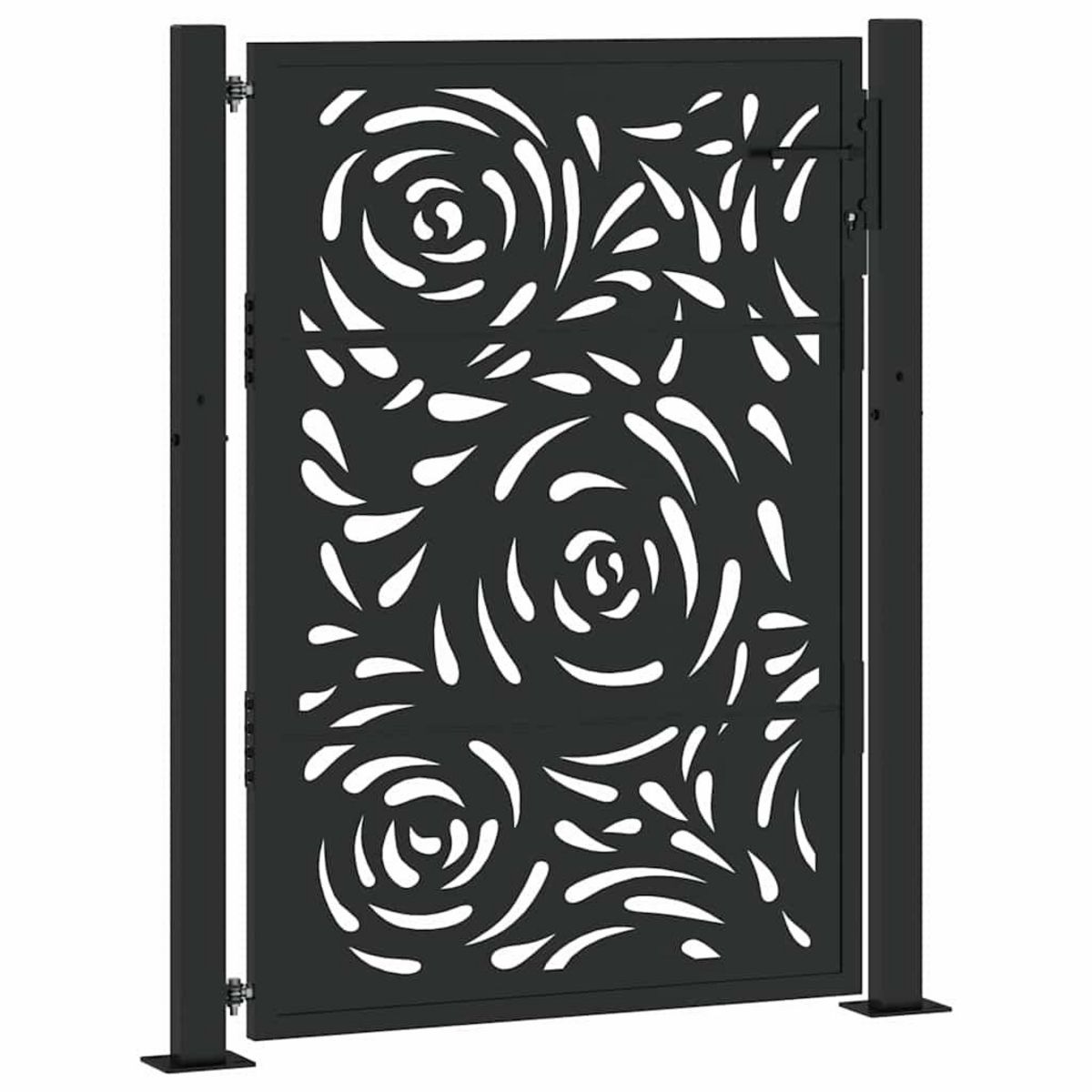 VIDAXL Portail de jardin noir 105x130 cm acier conception de flamme