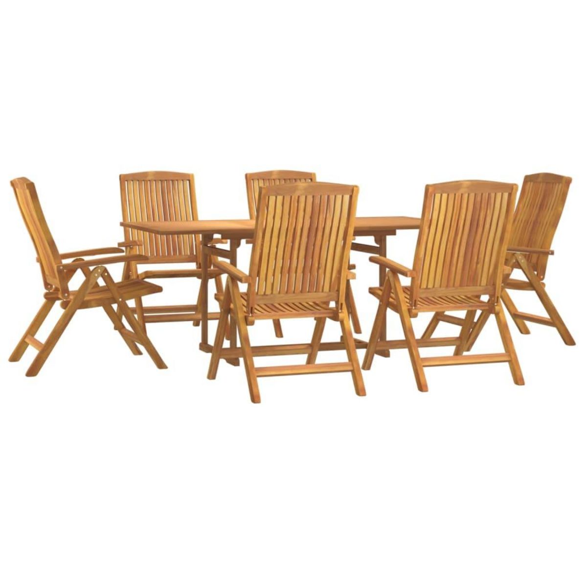 VIDAXL Ensemble a manger de jardin 7 pcs Bois de teck solide
