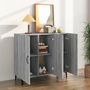 Voir la diapositive 3 : VIDAXL Buffet sonoma gris 90x34x80 cm bois d'ingenierie