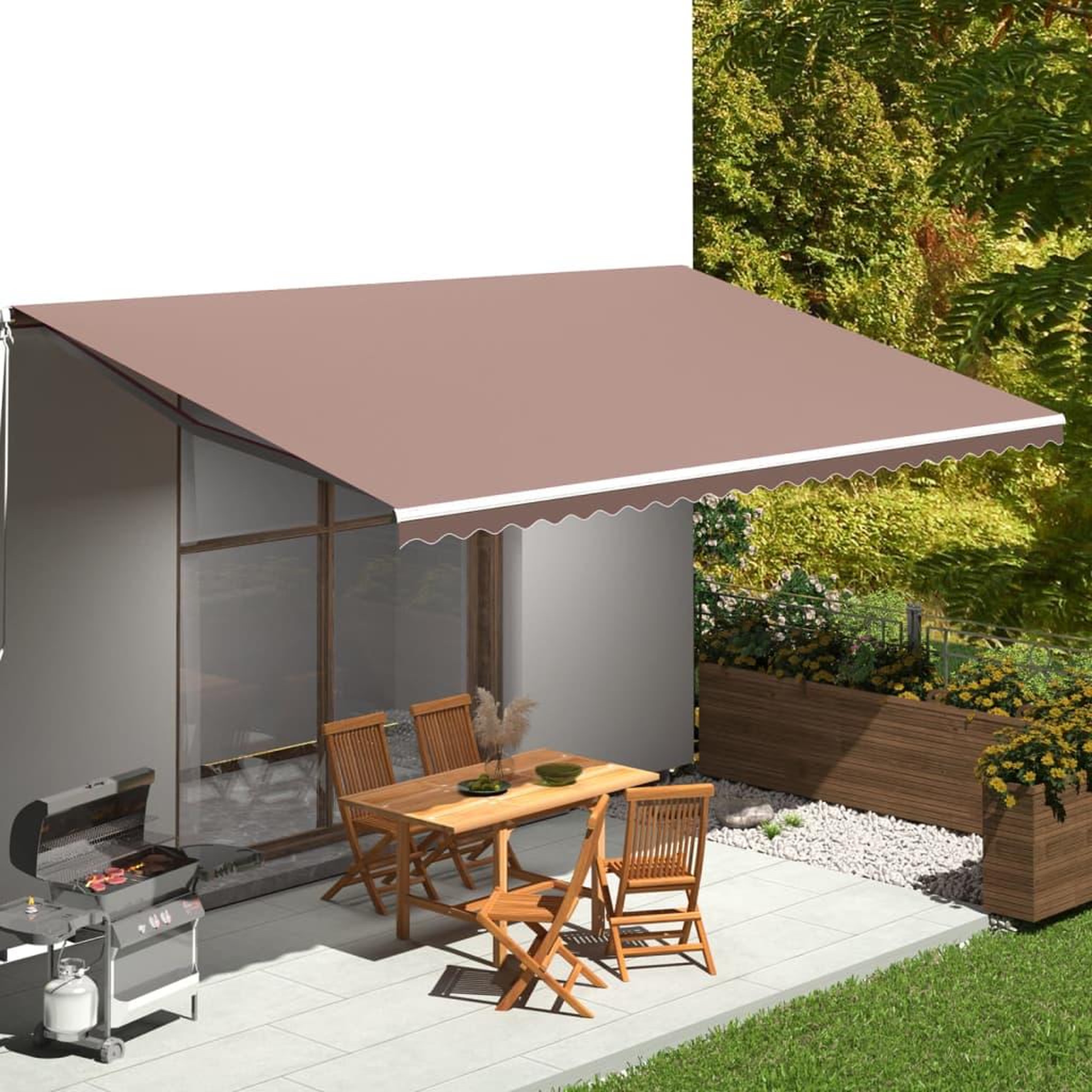 Voir la diapositive 1 : VIDAXL Tissu de remplacement pour auvent Marron 6x3,5 m