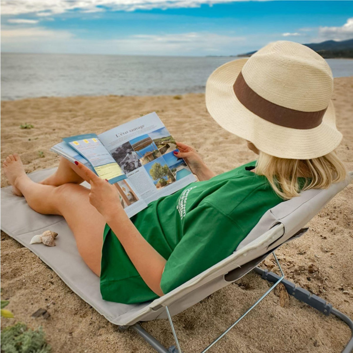 LINXOR Matelas, transat, tapis de plage avec dossier inclinable et sac de transport