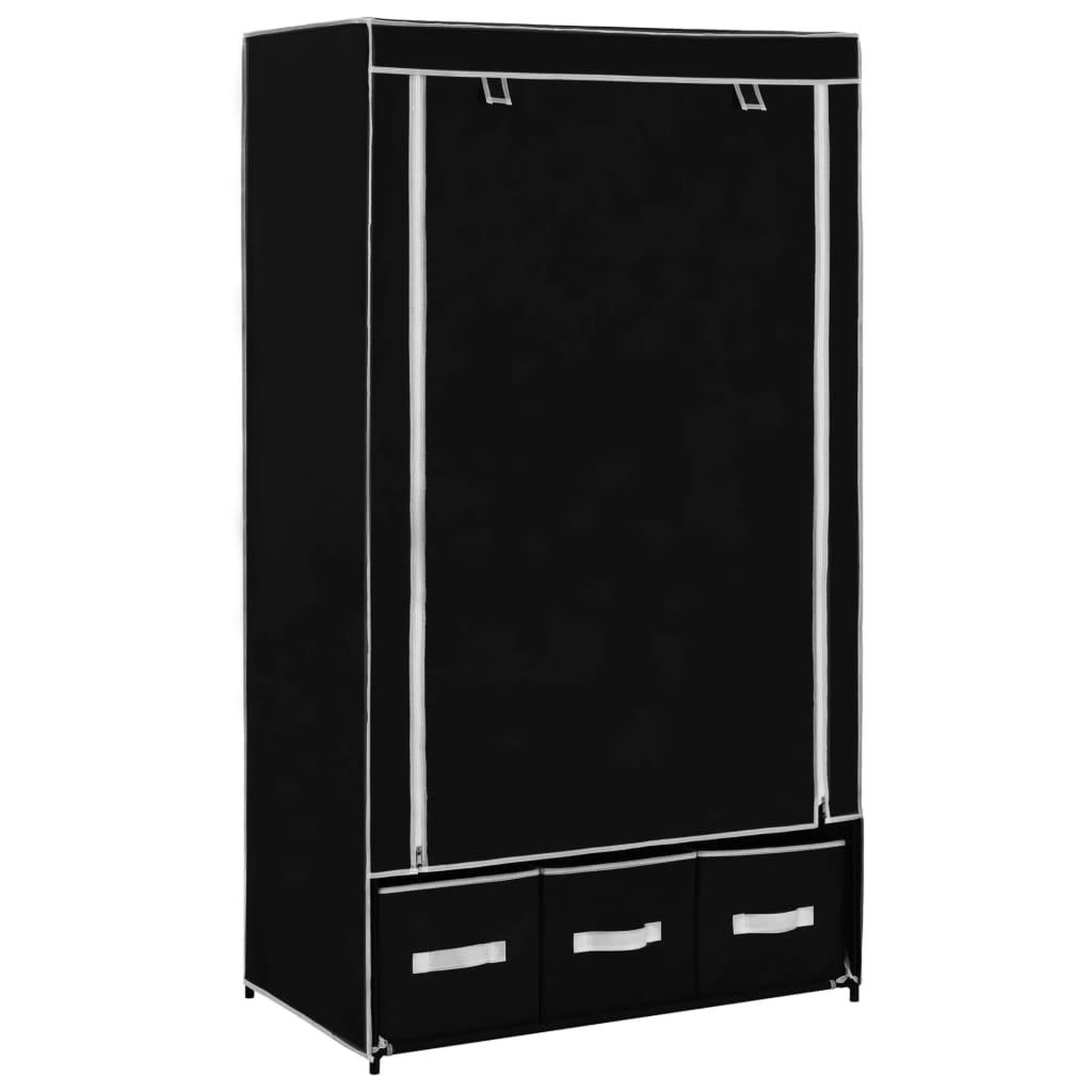 Voir la diapositive 1 : VIDAXL Garde-robe Noir 87 x 49 x 159 cm Tissu
