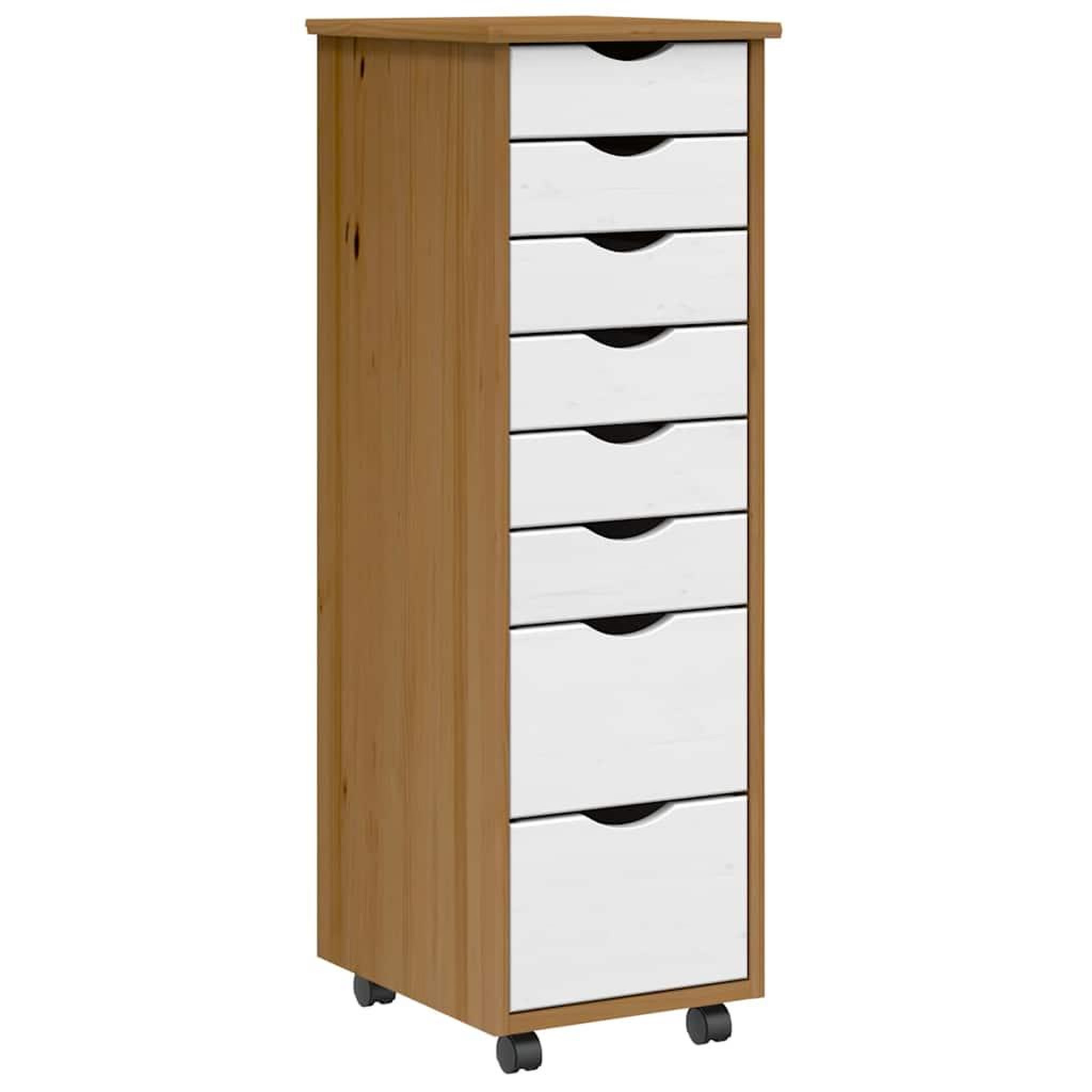VIDAXL Armoire roulante avec tiroirs MOSS bois de pin marron miel