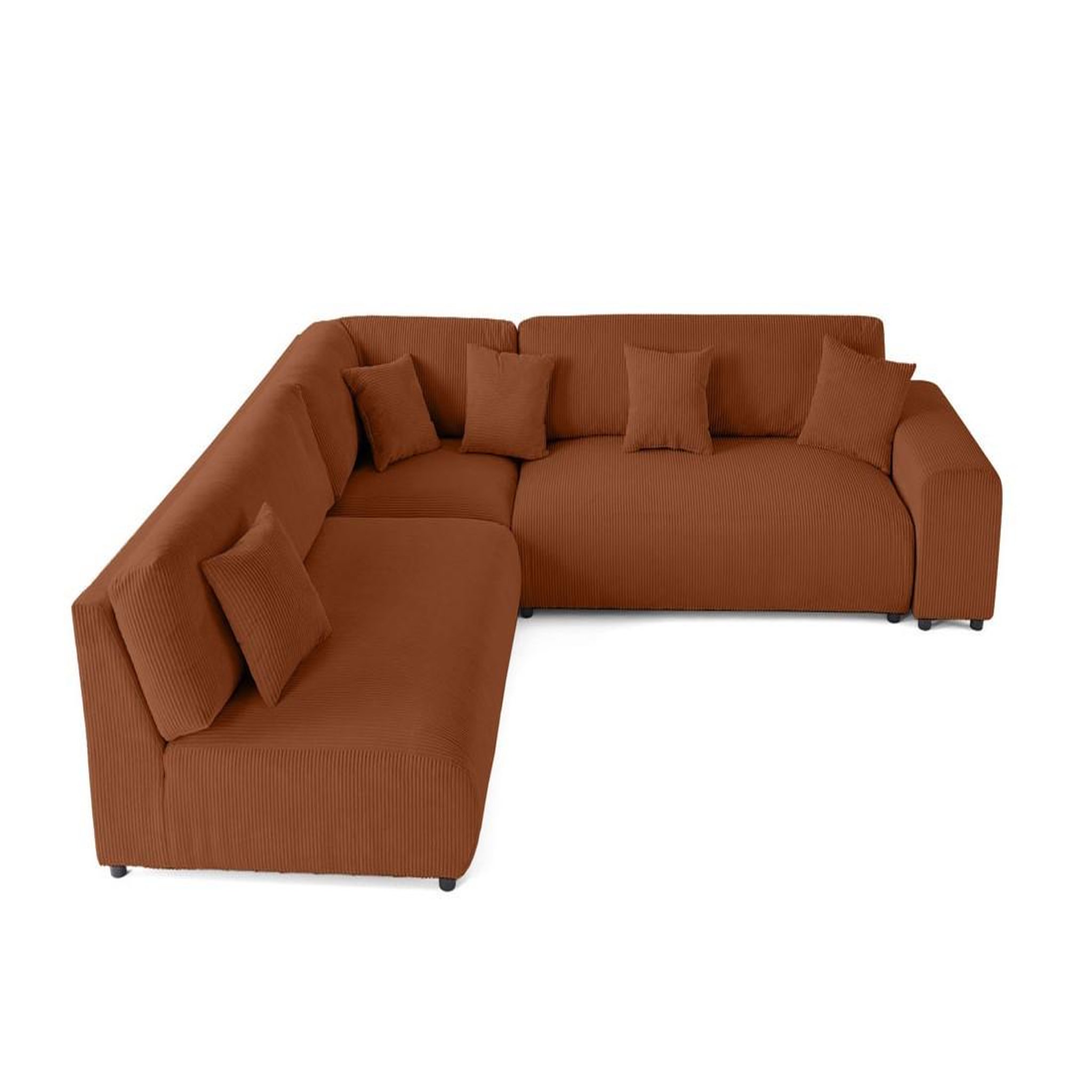 Voir la diapositive 1 : BEST MOBILIER Garance - canapé modulable d'angle gauche - 6 places - en velours côtelé