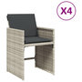 Voir la diapositive 2 : VIDAXL Chaises de jardin avec coussins lot de 4 gris clair poly rotin