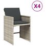 Voir la diapositive 2 : VIDAXL Chaises de jardin avec coussins lot de 4 gris clair poly rotin