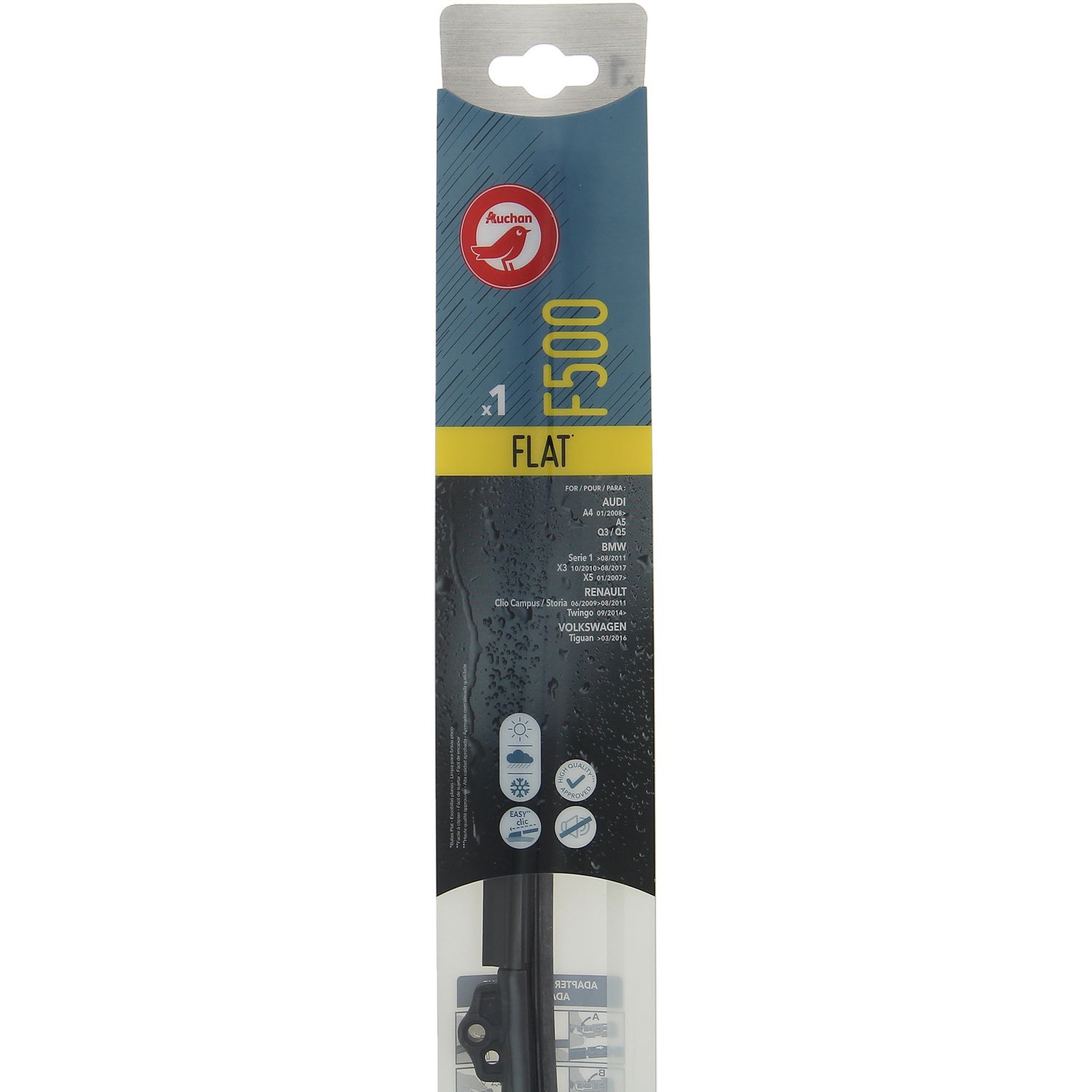 AUCHAN Balai d'essuie-glace plat F500 50cm pour AUDI BMW RENAULT VOLKSWAGEN