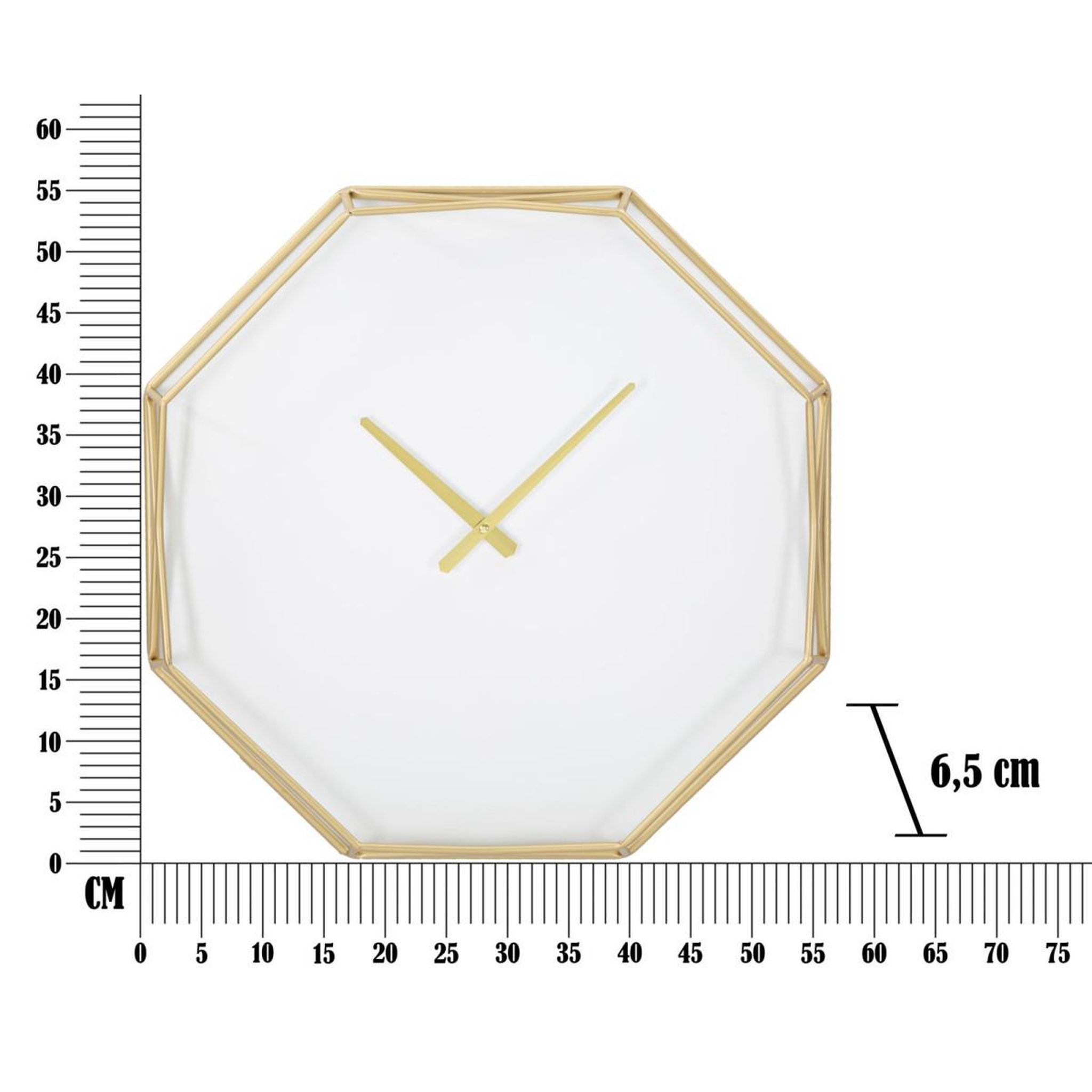 Voir la diapositive 6 : Paris Prix Horloge murale en métal  goldy octogonal  56cm or