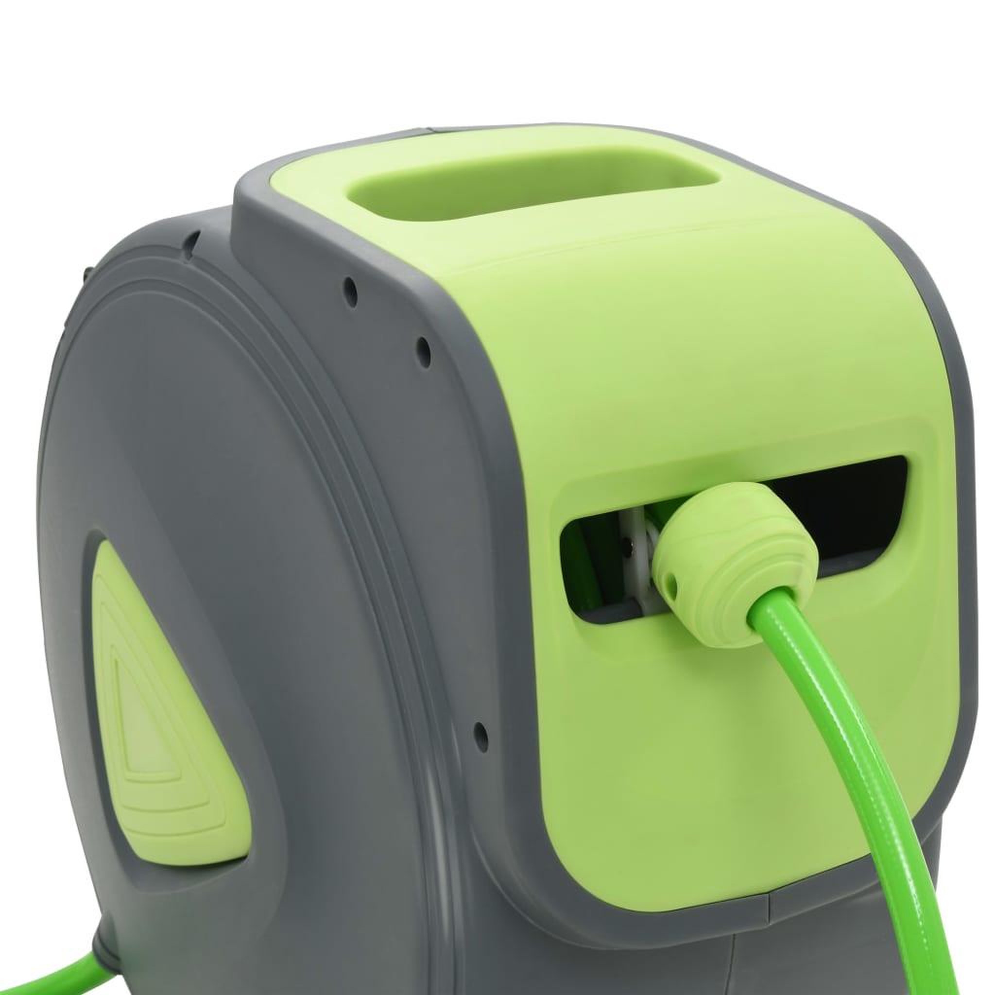 Voir la diapositive 4 : VIDAXL Enrouleur tuyau d'eau retractable automatique fixe mur 30+2 m