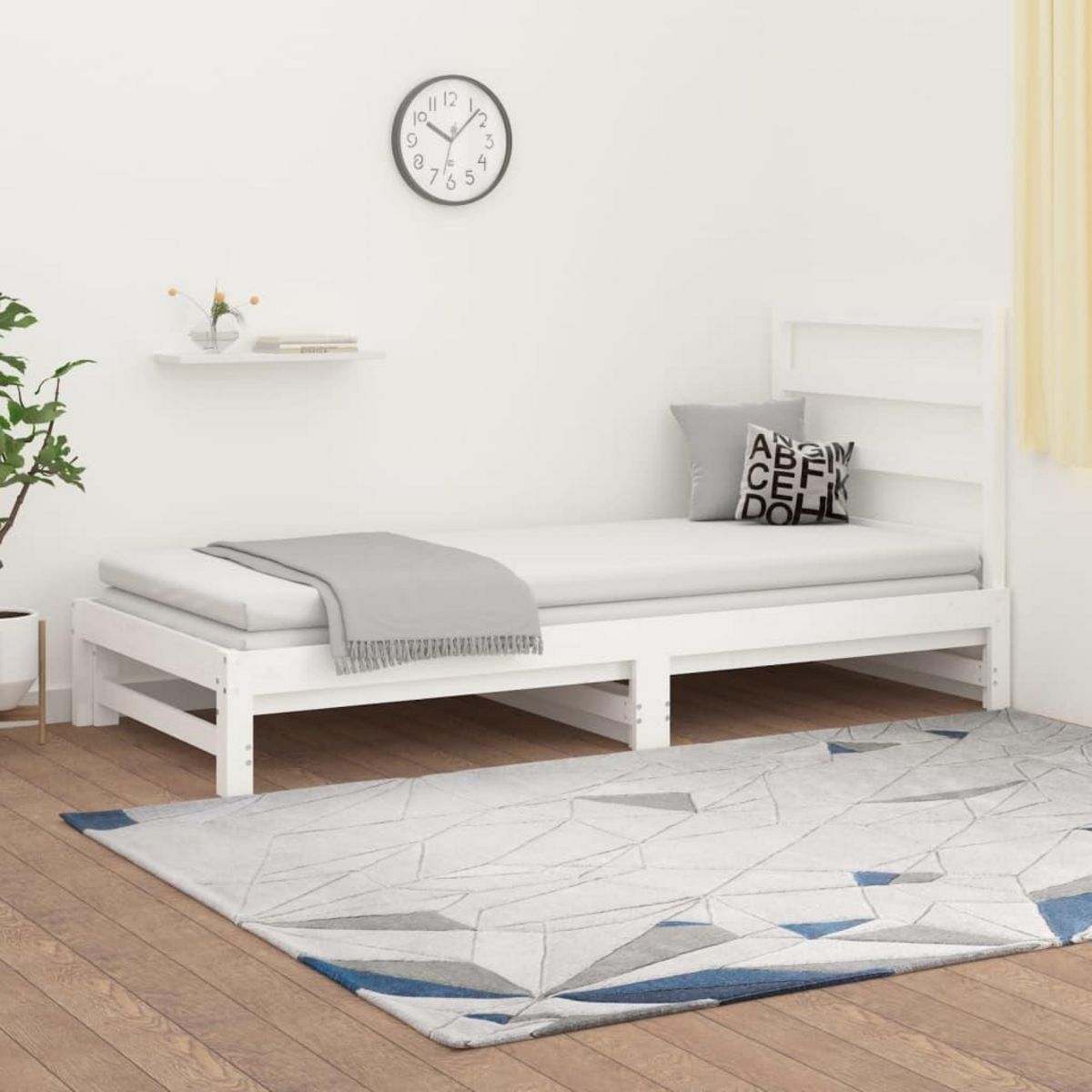 VIDAXL Lit coulissant sans matelas blanc 2x(90x200) cm