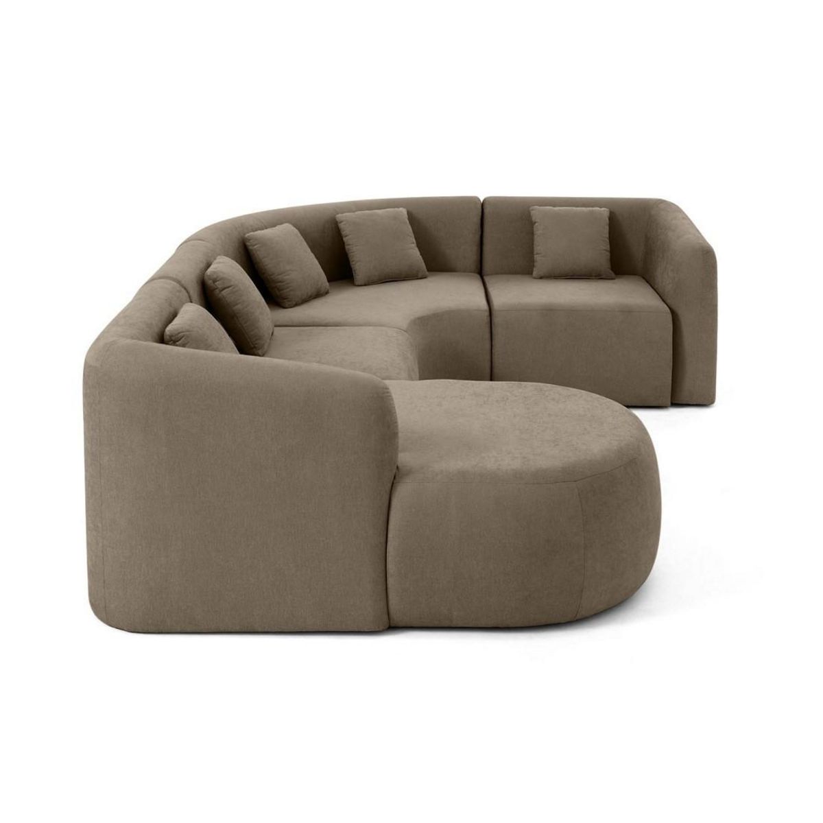 LISA DESIGN Ikare - canapé modulable d'angle gauche - 5 places - avec méridienne - en tissu