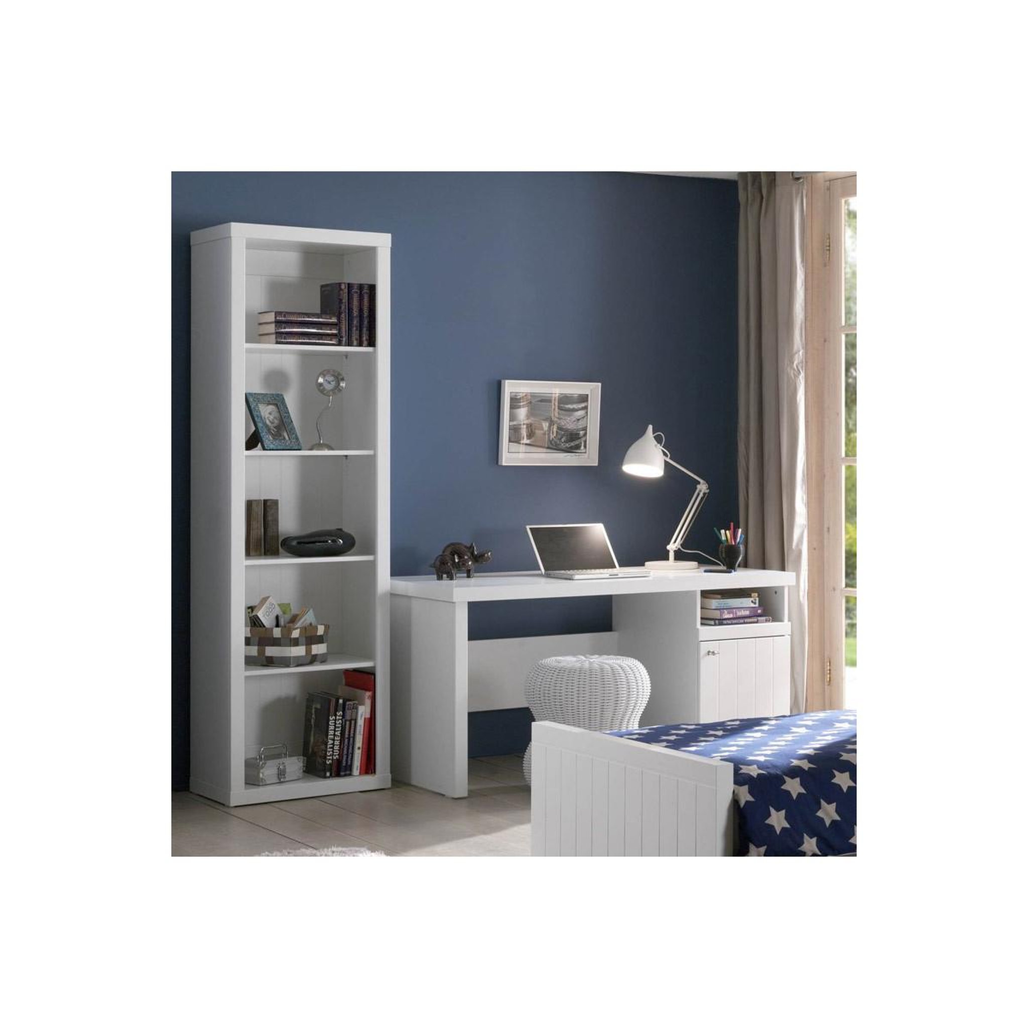 Voir la diapositive 2 : Paris Prix Bibliothèque enfant  robin  204cm blanc