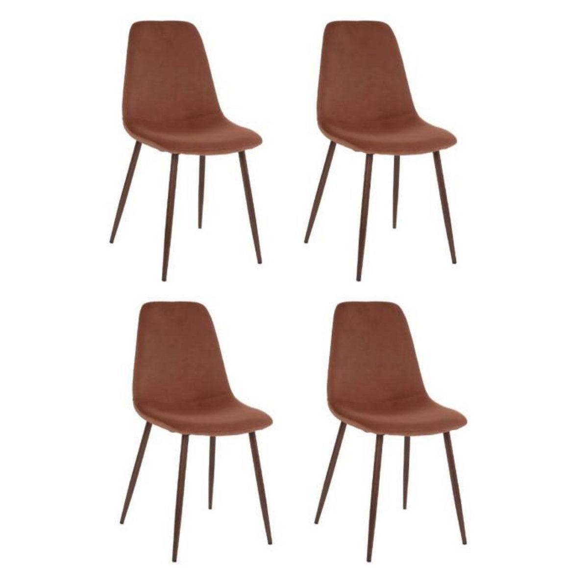 ATMOSPHERA Lot de 4 Chaises Velours  Roka  85cm Terracotta