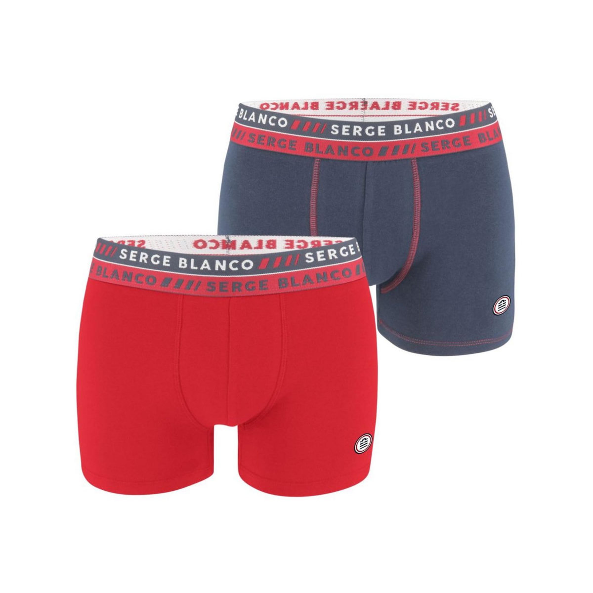 SERGE BLANCO Lot de 2 Boxers homme surpiqûres Class