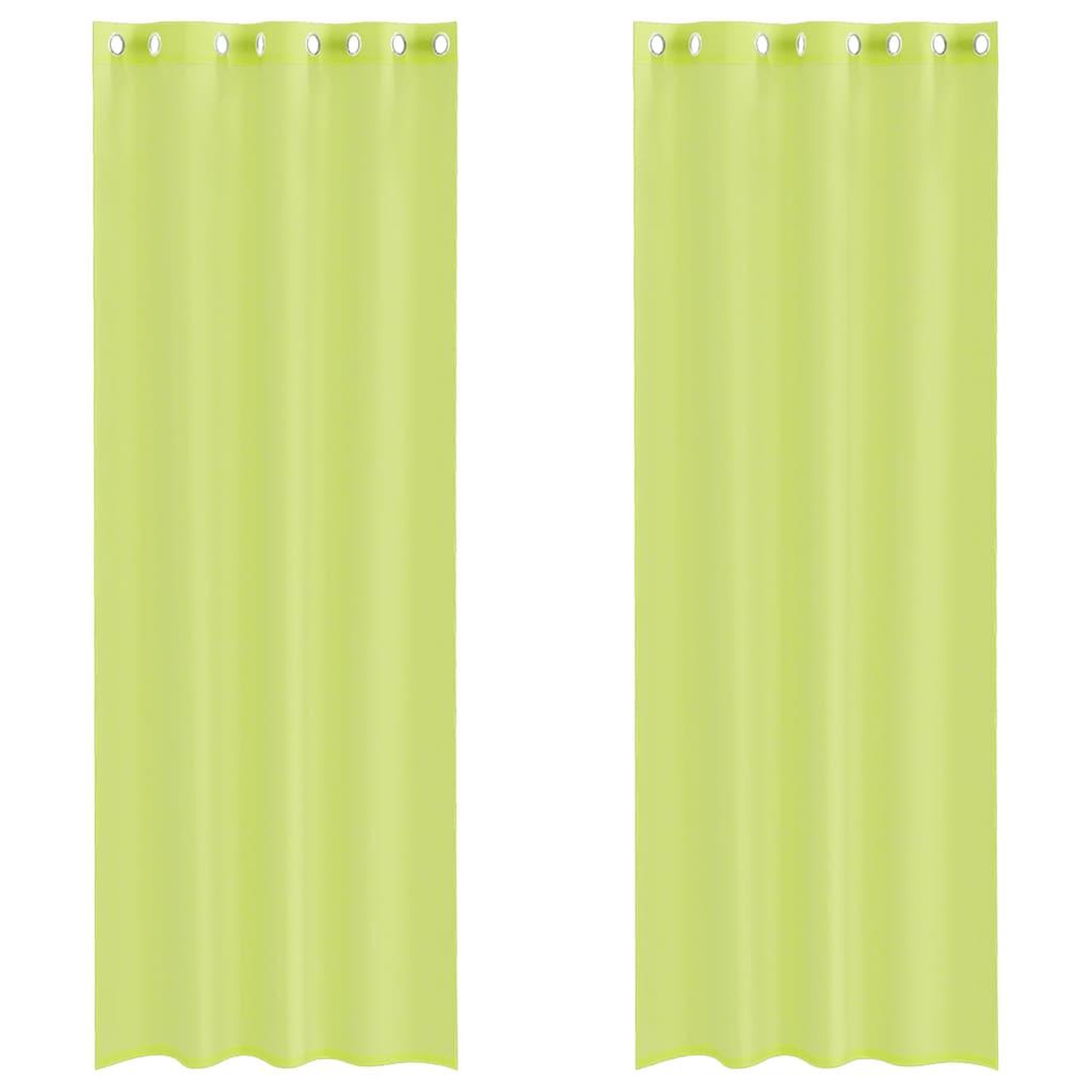 Voir la diapositive 2 : VIDAXL Rideaux en voile avec œillets 2 pcs vert pomme 140x260 cm