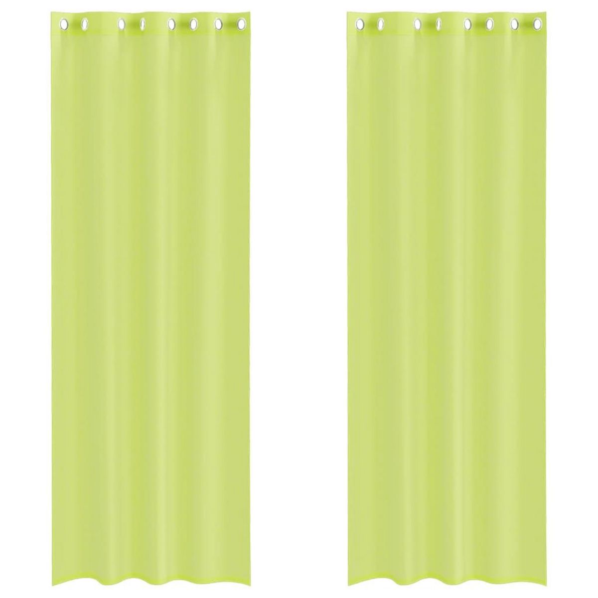 VIDAXL Rideaux en voile avec œillets 2 pcs vert pomme 140x260 cm