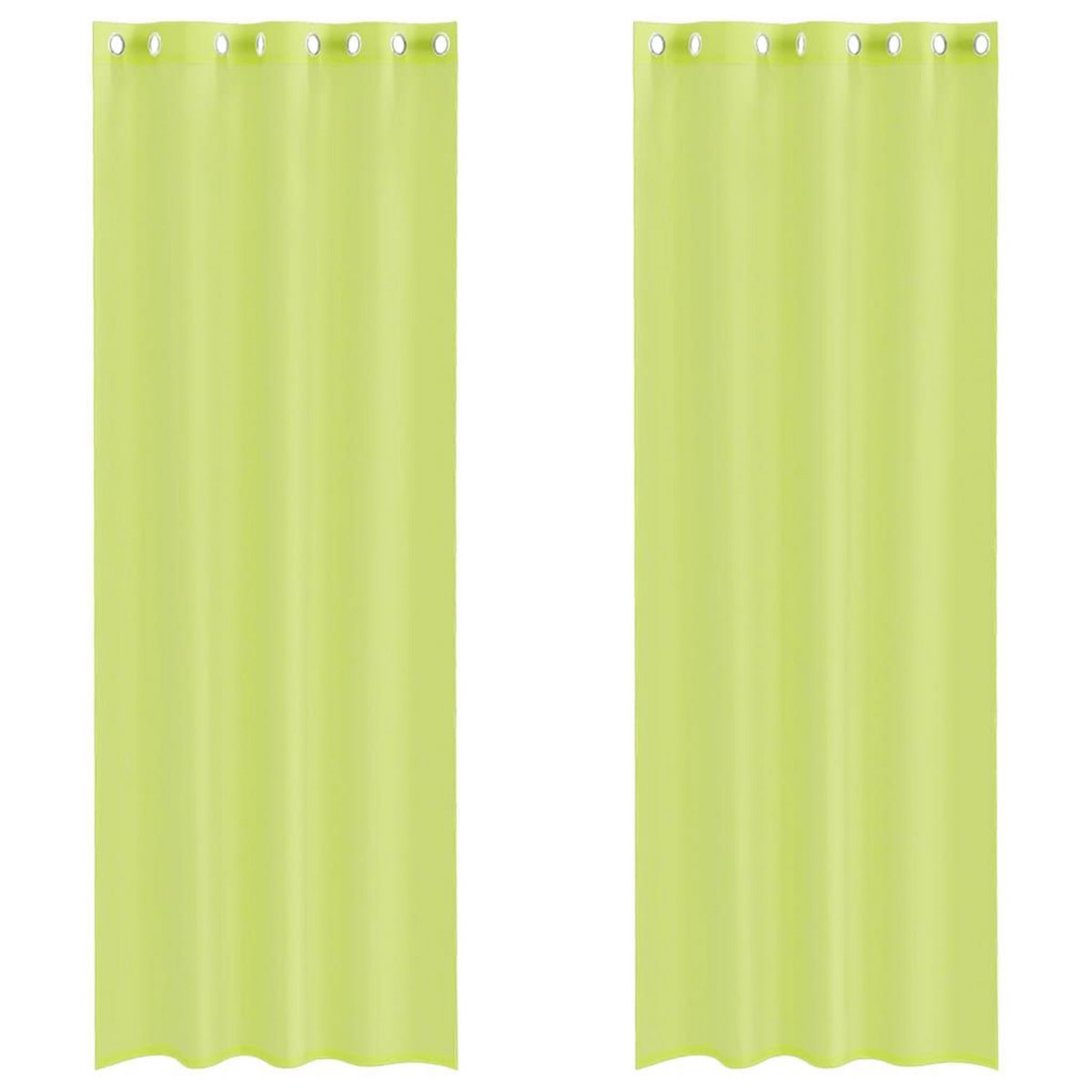 VIDAXL Rideaux en voile avec œillets 2 pcs vert pomme 140x260 cm