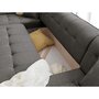 BEST MOBILIER Daisy - canapé d'angle panoramique - convertible - avec coffre - en tissu structuré - 7 places - gauche Couleur - Gris foncé