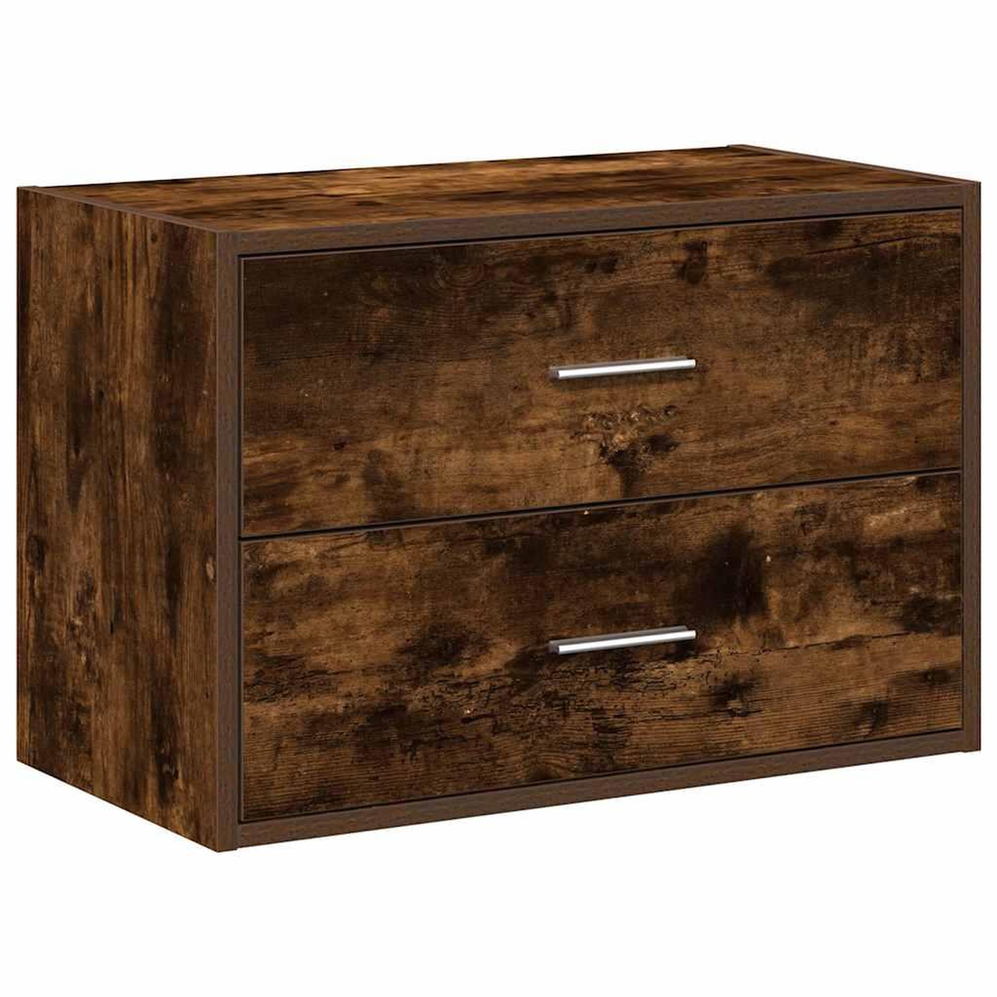 Voir la diapositive 2 : VIDAXL Armoire avec 2 tiroirs chene fume 60x31x40 cm bois d'ingenierie