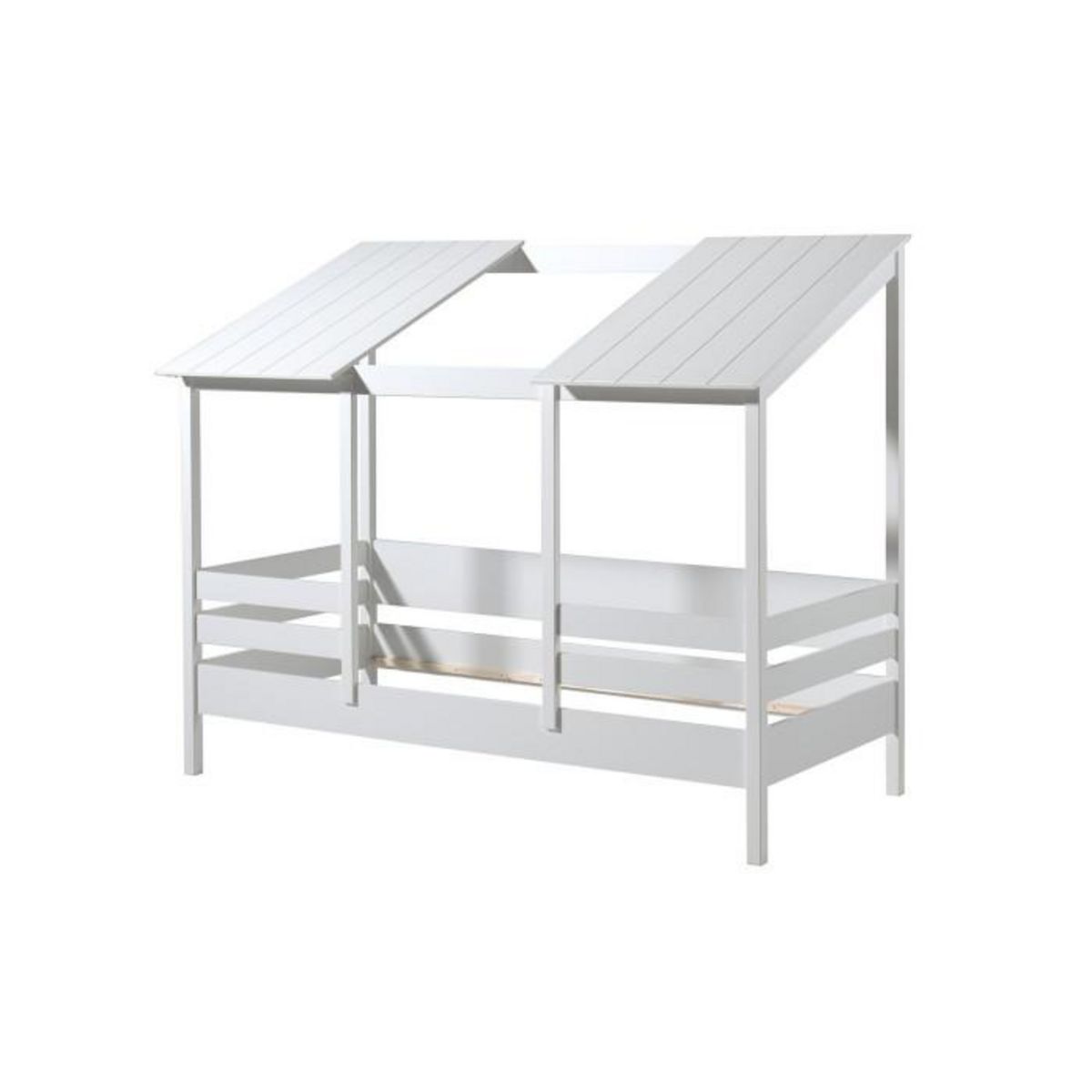 Paris Prix Pack - Lit Cabane Enfant, Sommier & Matelas  Housebed I  90x200cm Blanc