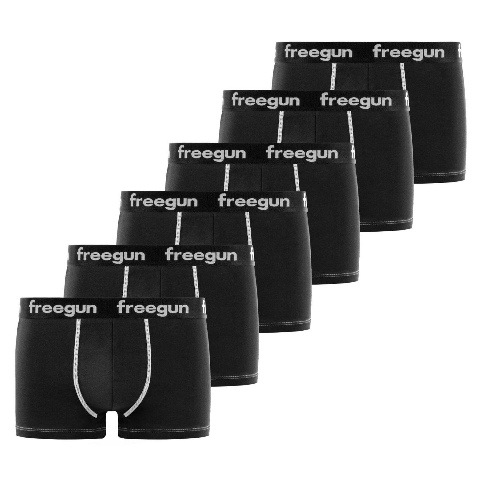 Voir la diapositive 1 : FREEGUN Lot de 6 boxers garçon en Coton