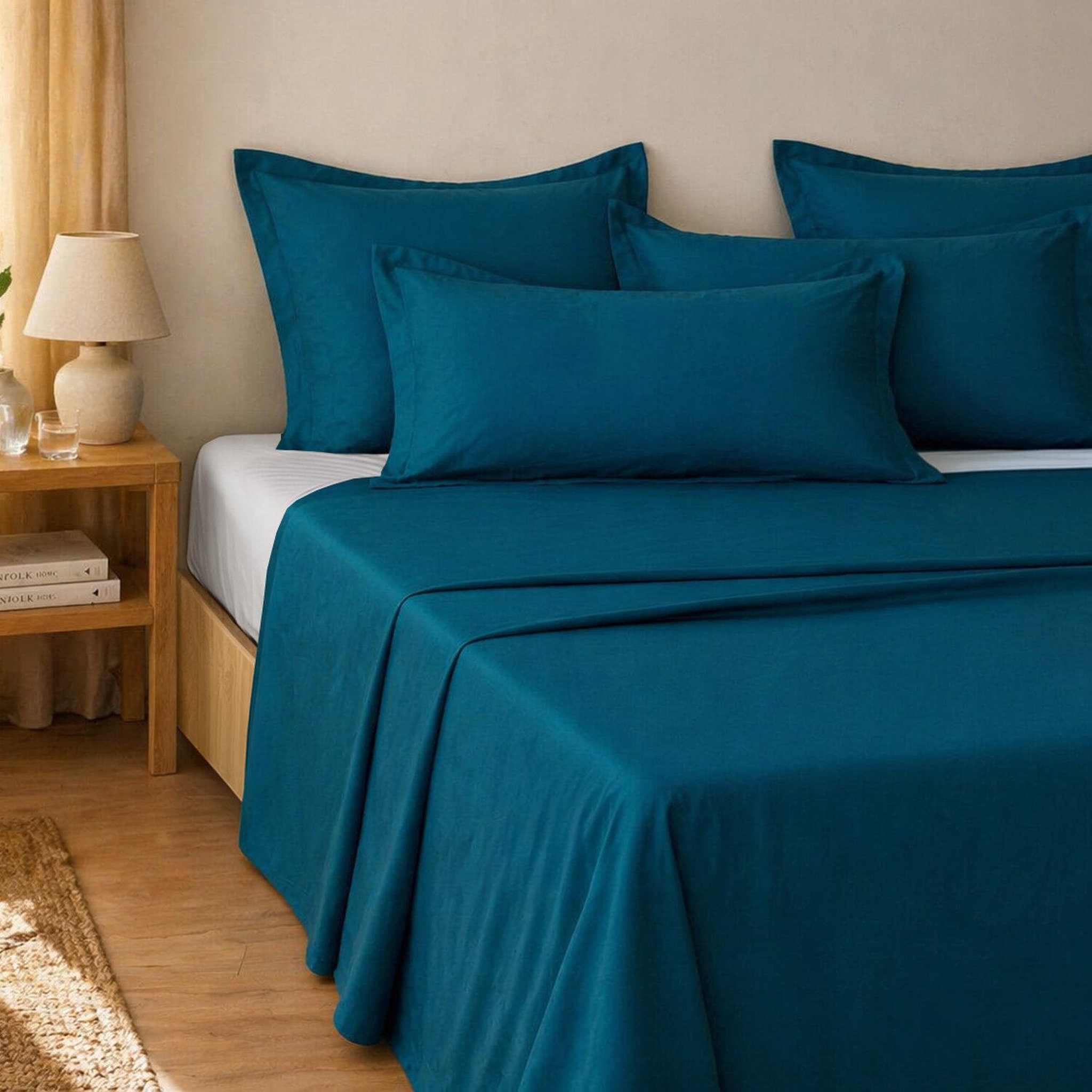 Voir la diapositive 4 : ATELIER DU COTON Parure de drap et drap housse coton 57fils unie