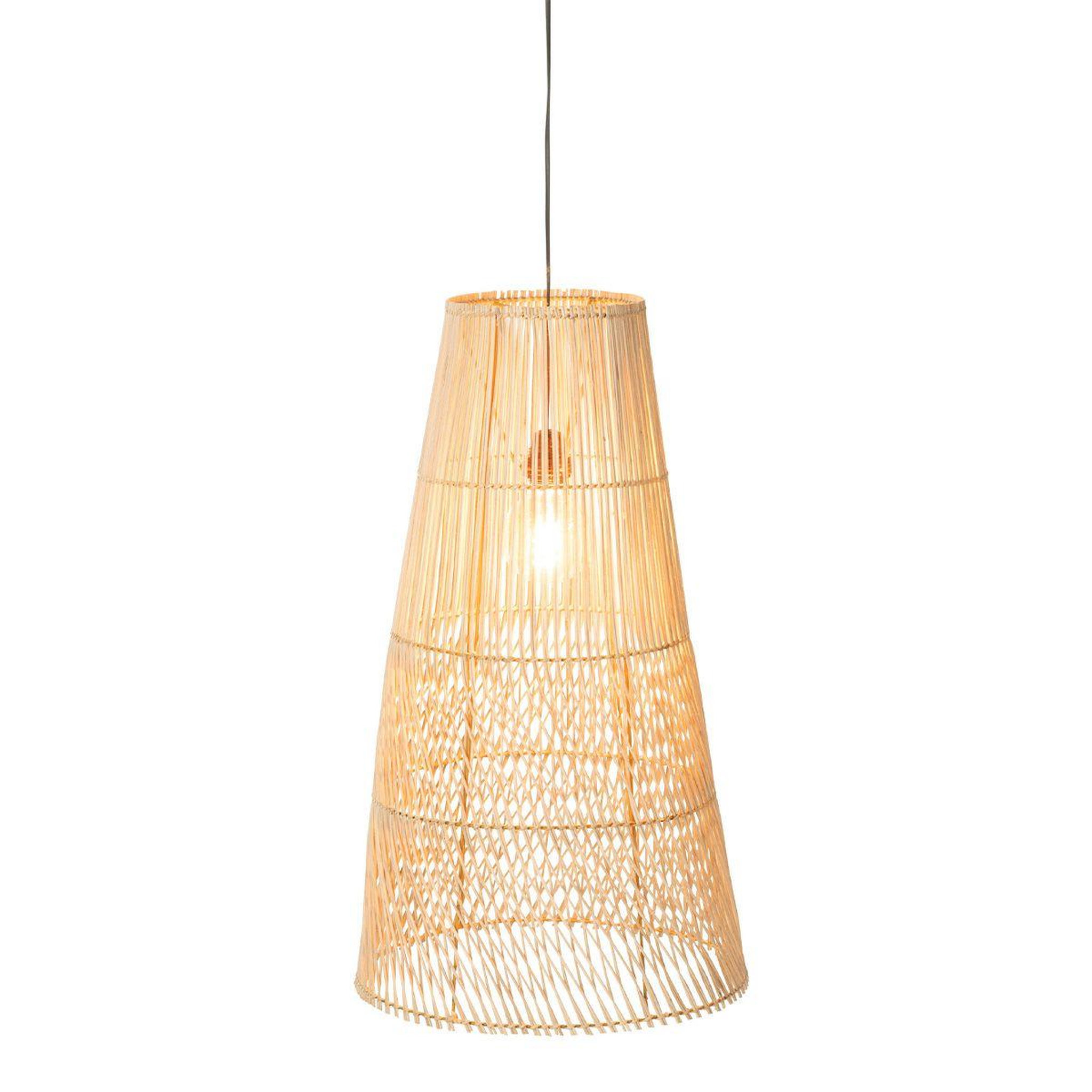 Voir la diapositive 2 : J-LINE Lampe suspension en rotin  alix  75cm naturel
