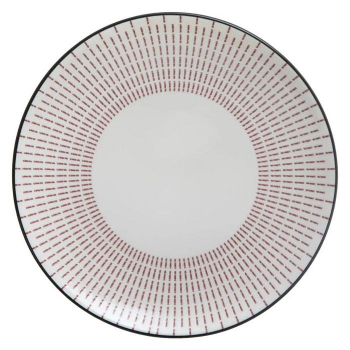 SECRET DE GOURMET Lot de 6 Assiettes Plates Porcelaine  Lunis  27cm Rouge