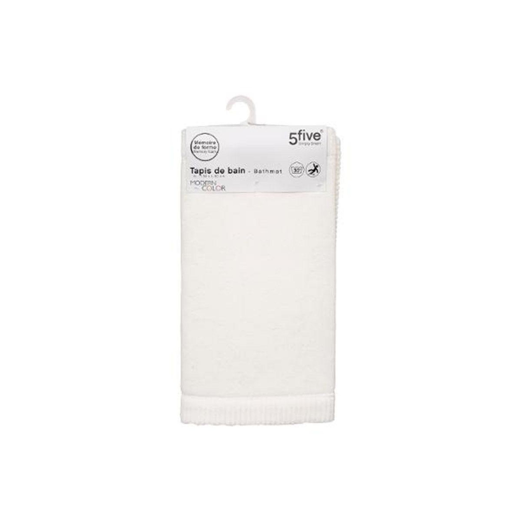 Voir la diapositive 3 : FIVE Tapis de salle de bain  modern  50x80cm blanc