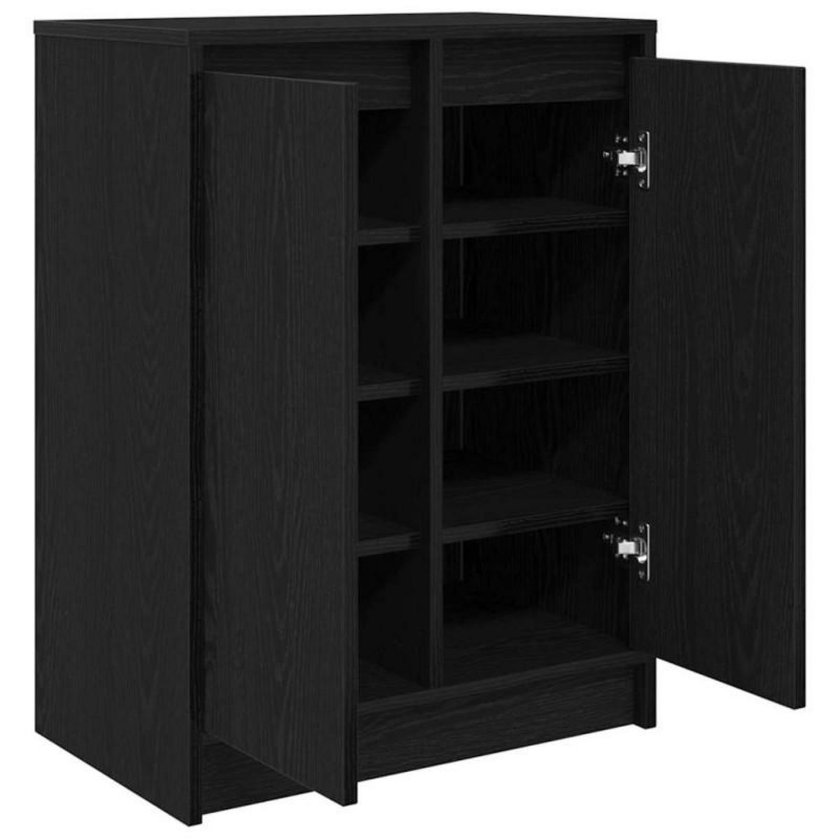 VIDAXL Armoire à chaussures chêne noir 57x34x76 cm bois d ingénierie
