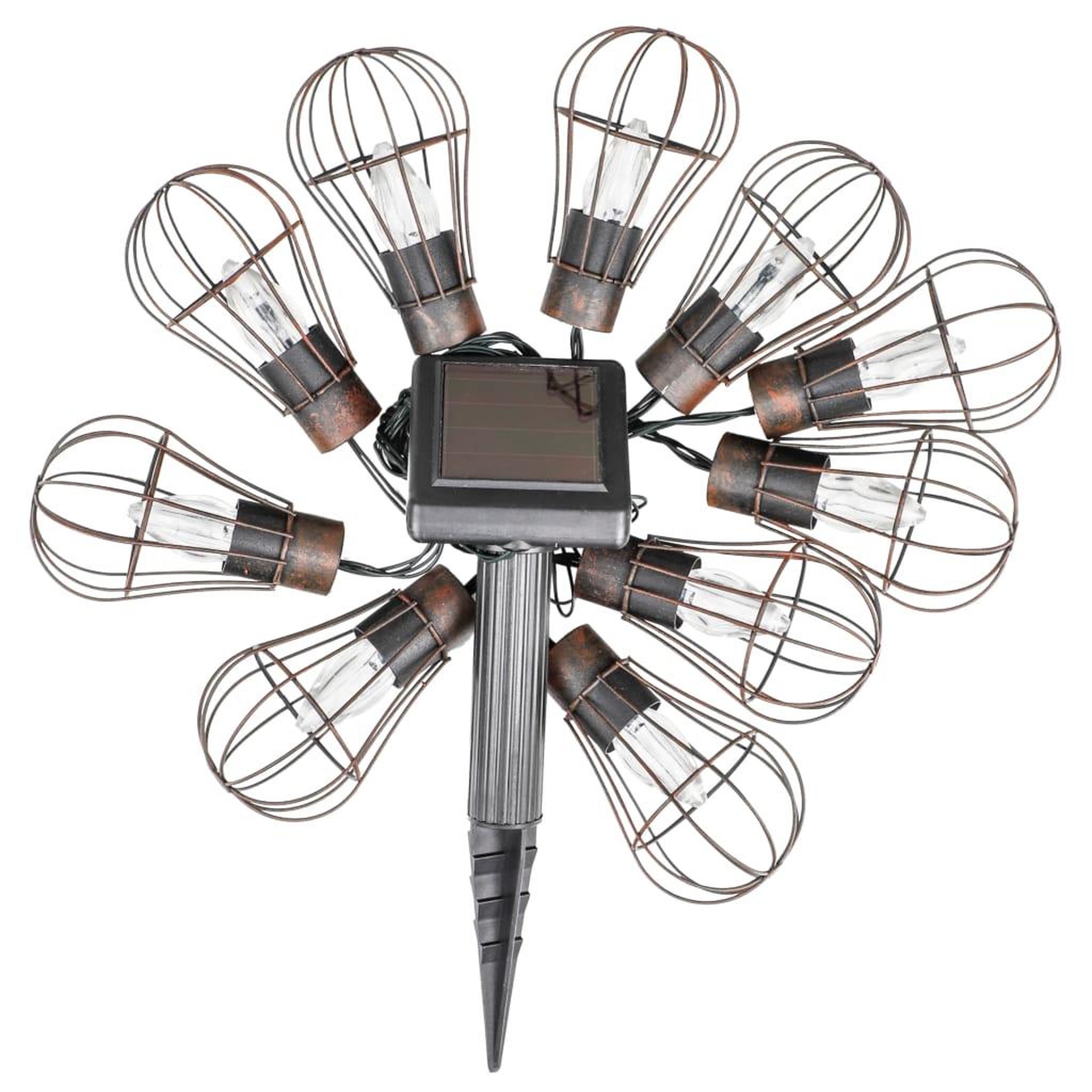 Voir la diapositive 1 : HI HI Guirlande lumineuse a LED solaire de jardin 10 ampoules 5,5 cm