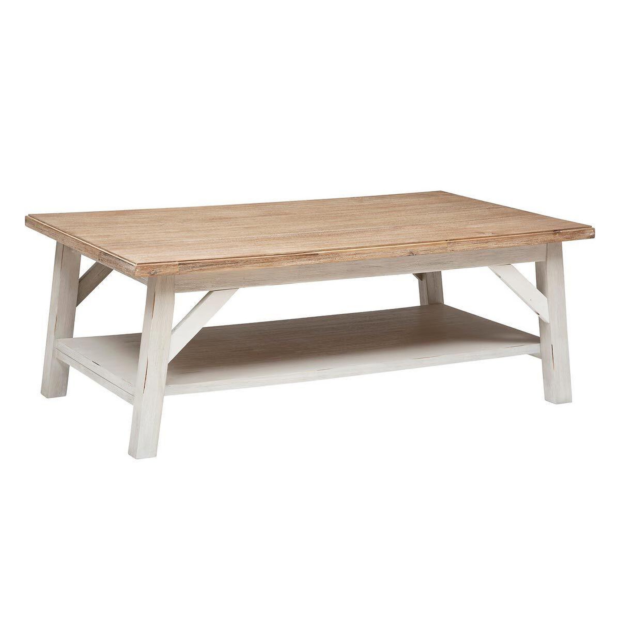 ATMOSPHERA Table basse en bois  olbia  120cm blanc