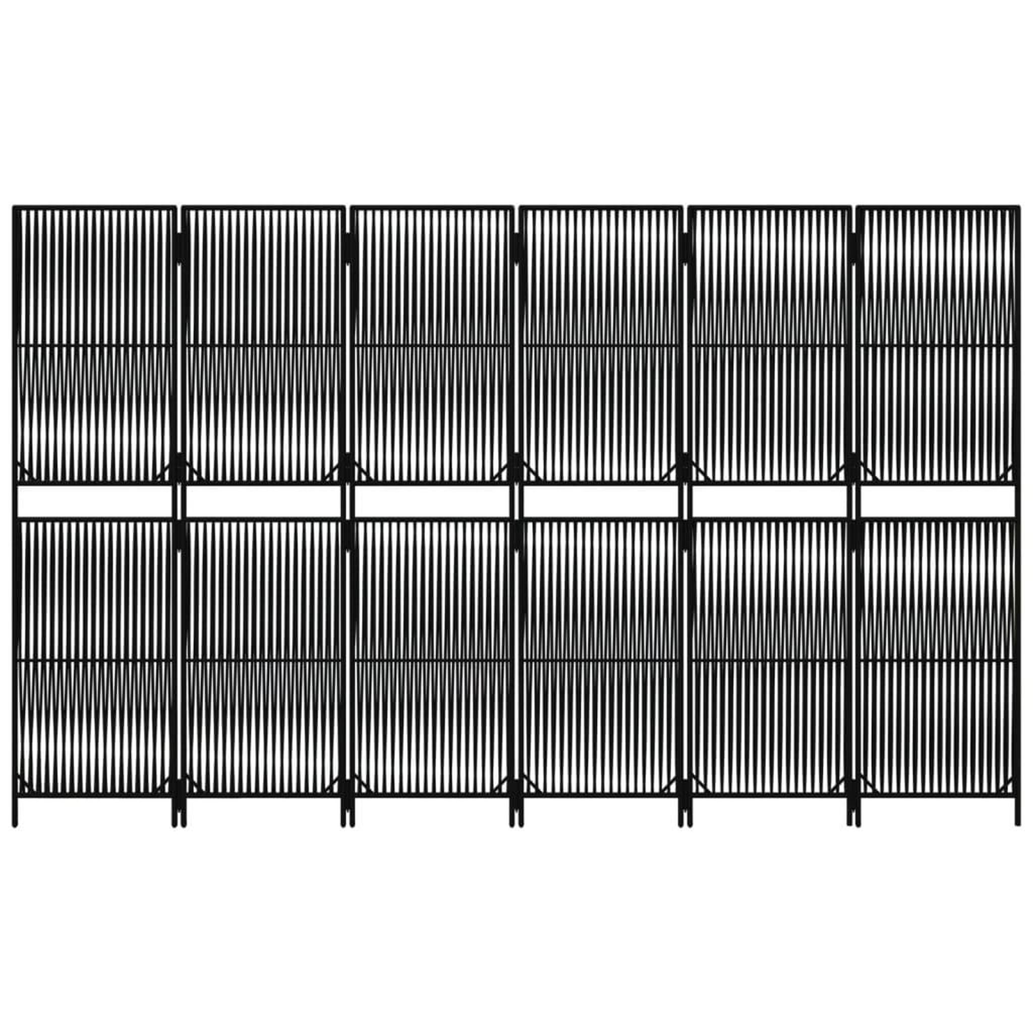 Voir la diapositive 5 : VIDAXL Cloison de separation 6 panneaux noir resine tressee