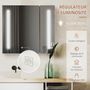 Voir la diapositive 6 : KLEANKIN Miroir lumineux LED armoire murale design de salle de bain 2 en 1 dim. 70L x 15l x 65H cm MDF aspect bois