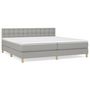 Voir la diapositive 2 : VIDAXL Sommier a lattes de lit avec matelas Gris clair 200x200cm Tissu